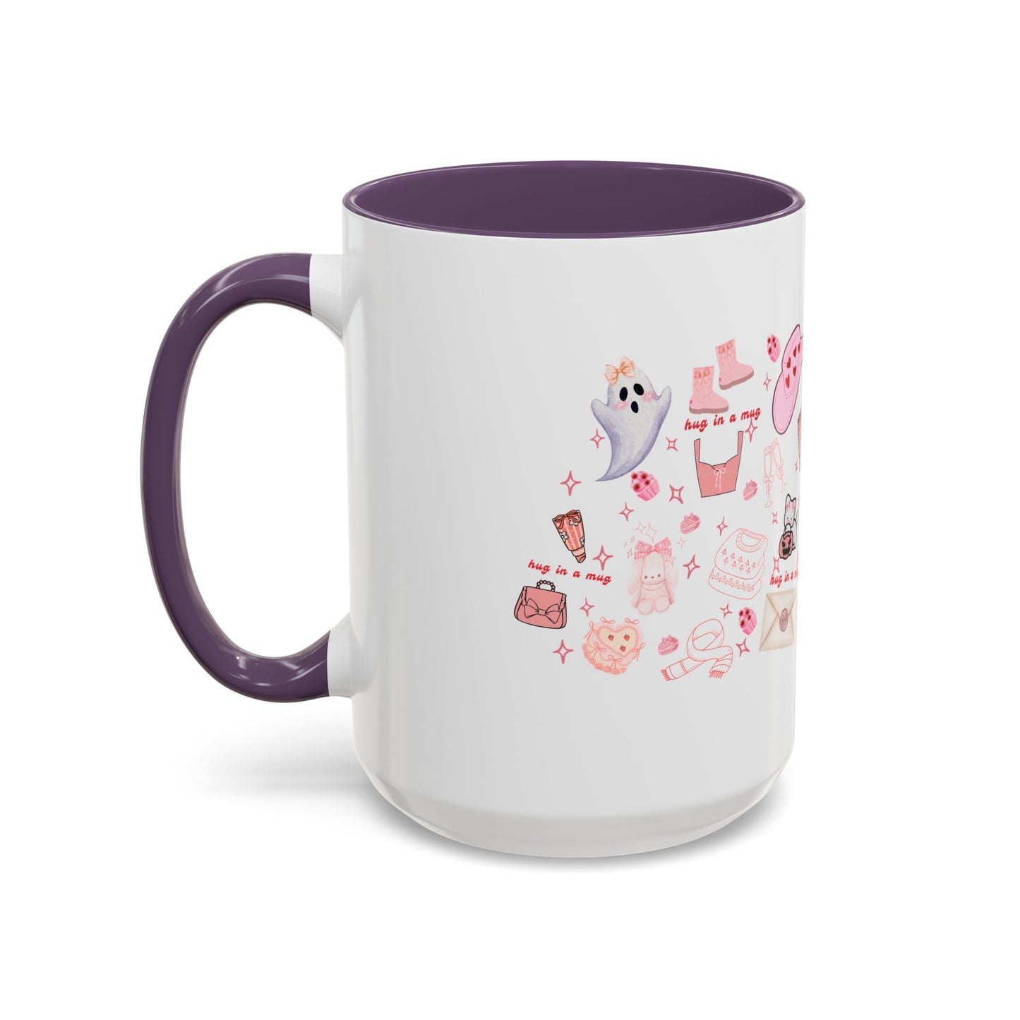Hug in a Mug, Cozy and Girly Design, 11oz & 15oz, Multiple Colors