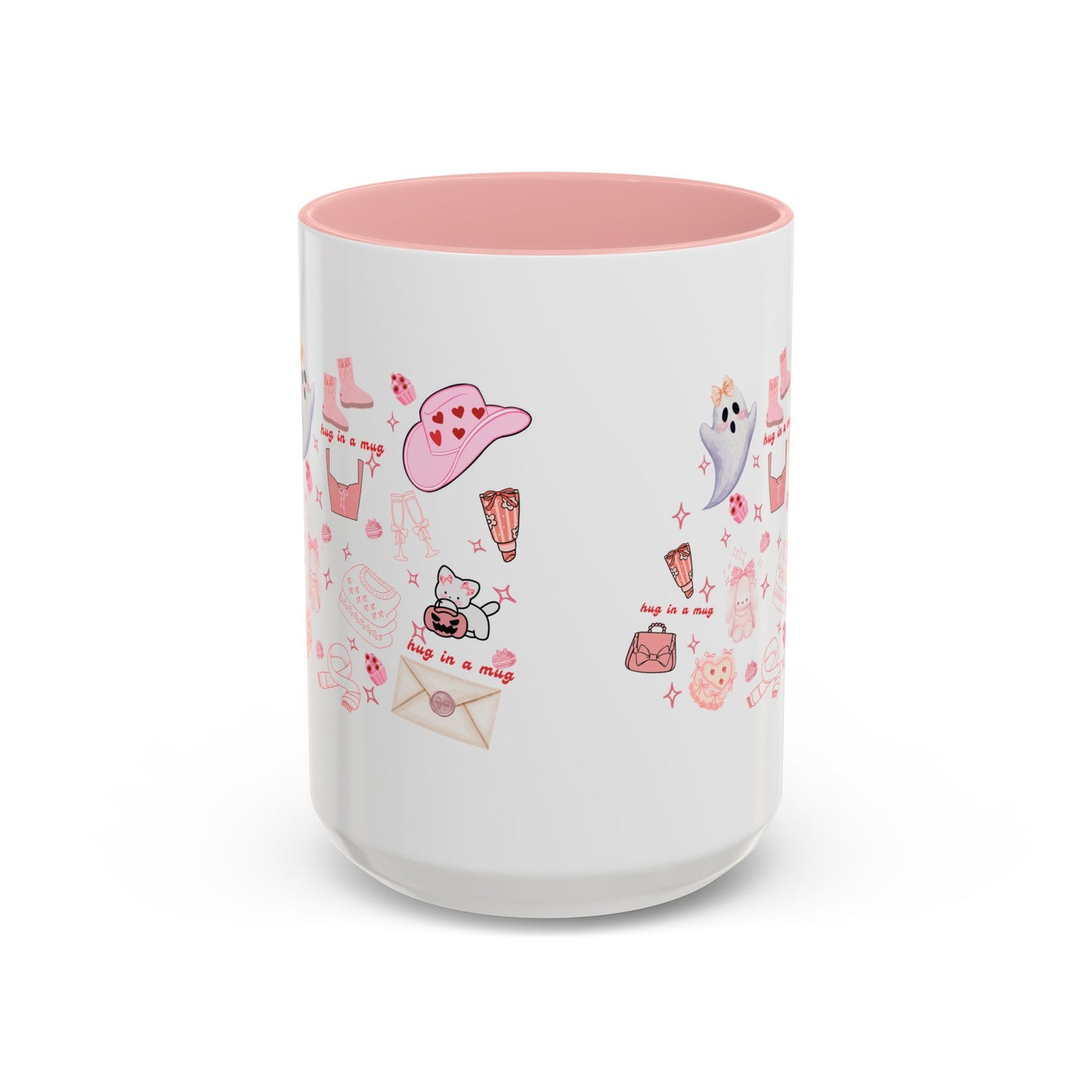 Hug in a Mug, Cozy and Girly Design, 11oz & 15oz, Multiple Colors