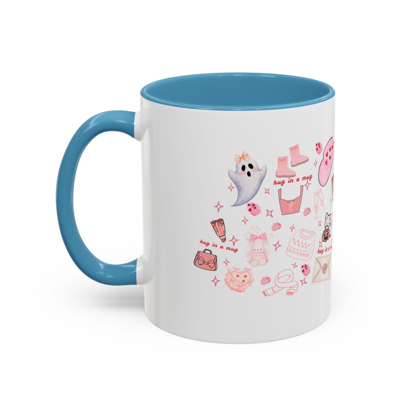 Hug in a Mug, Cozy and Girly Design, 11oz & 15oz, Multiple Colors