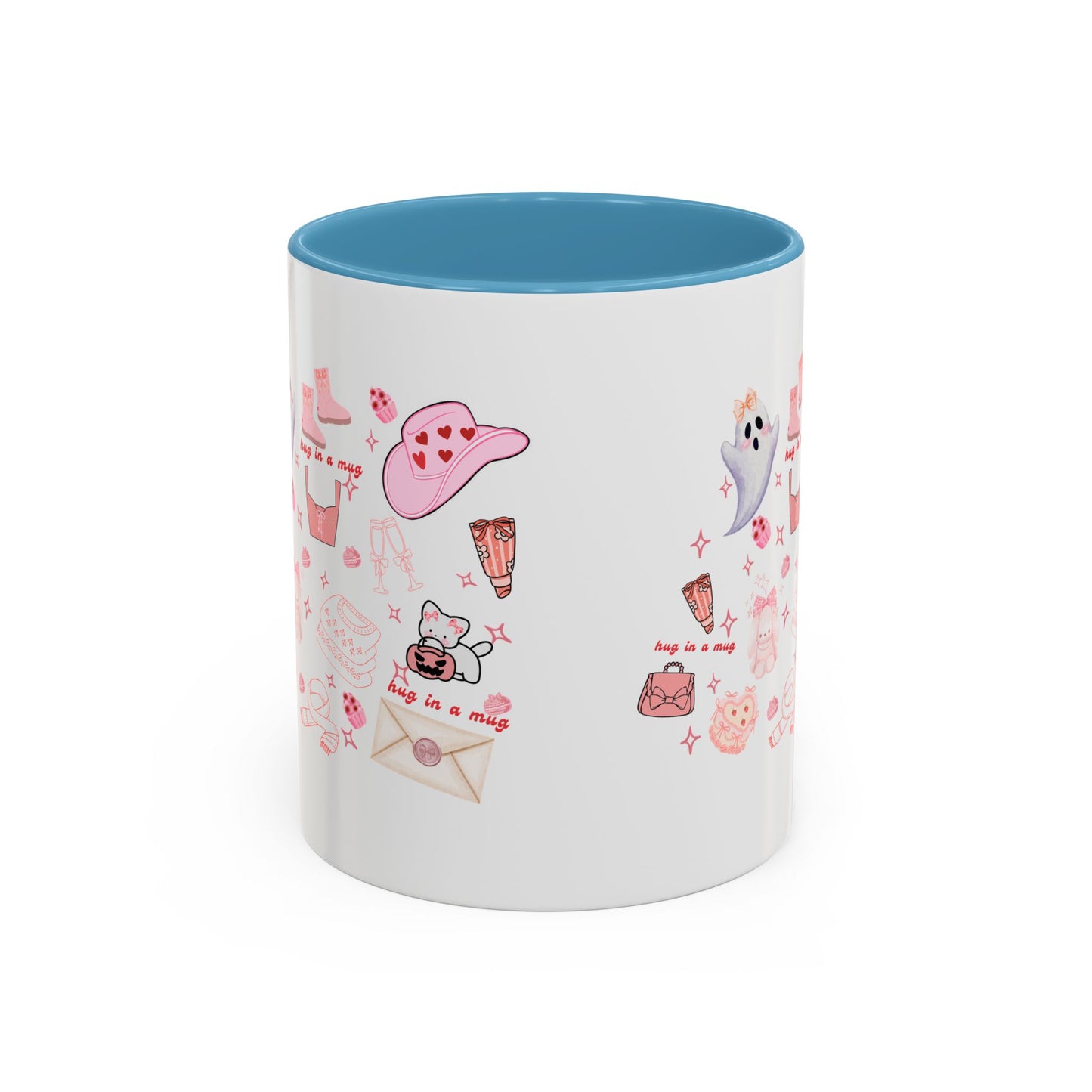 Hug in a Mug, Cozy and Girly Design, 11oz & 15oz, Multiple Colors