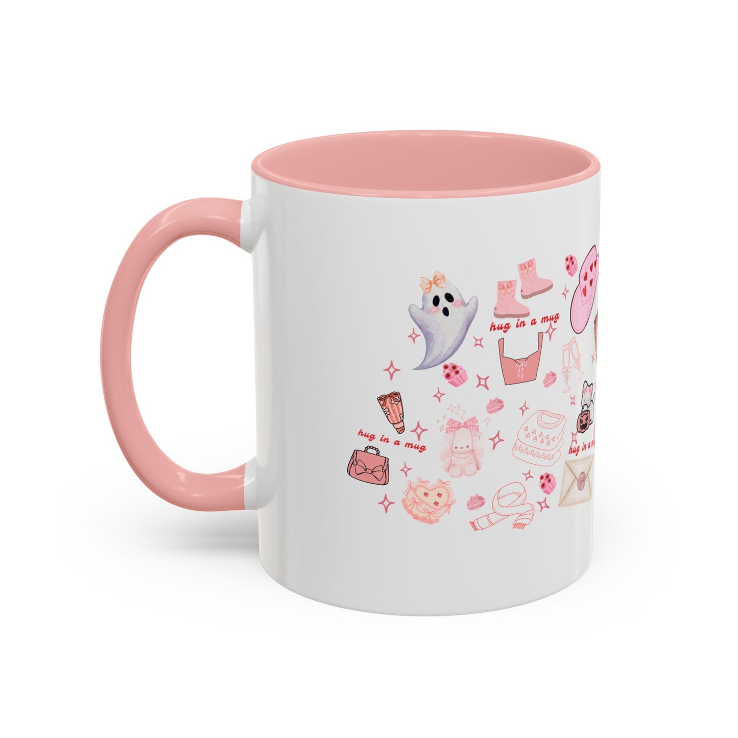 Hug in a Mug, Cozy and Girly Design, 11oz & 15oz, Multiple Colors