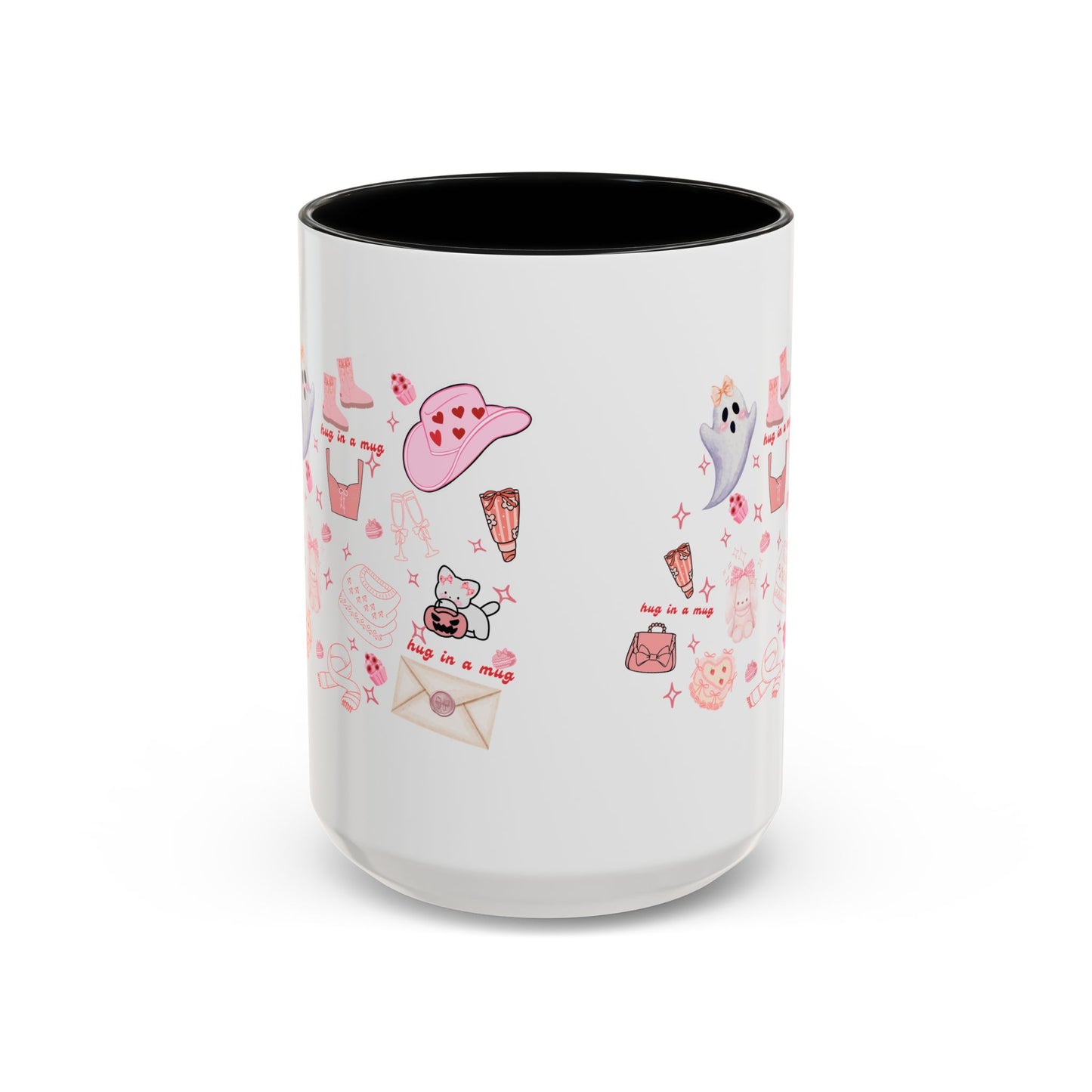 Hug in a Mug, Cozy and Girly Design, 11oz & 15oz, Multiple Colors