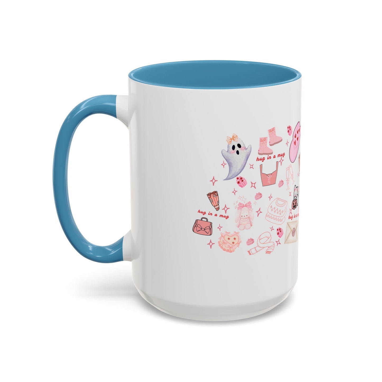 Hug in a Mug, Cozy and Girly Design, 11oz & 15oz, Multiple Colors
