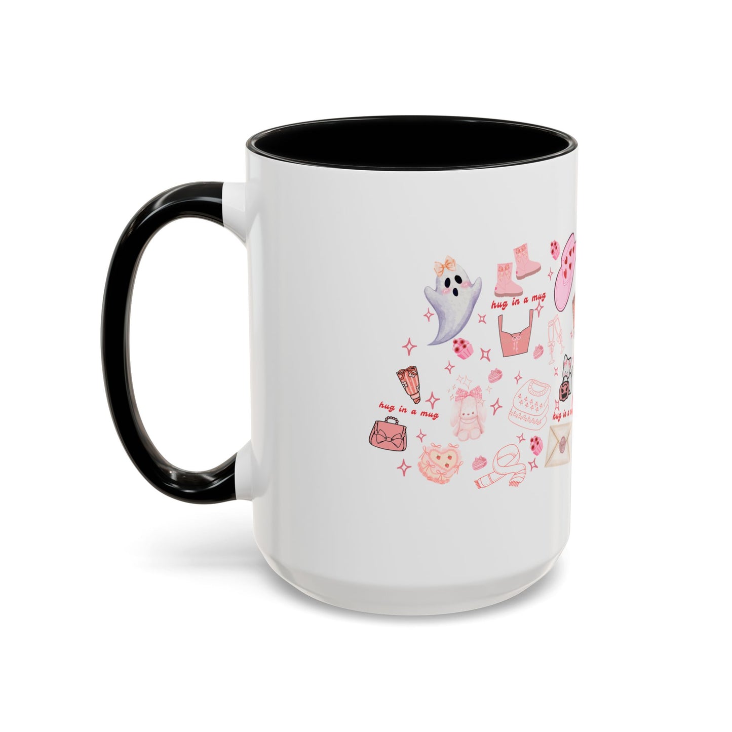 Hug in a Mug, Cozy and Girly Design, 11oz & 15oz, Multiple Colors