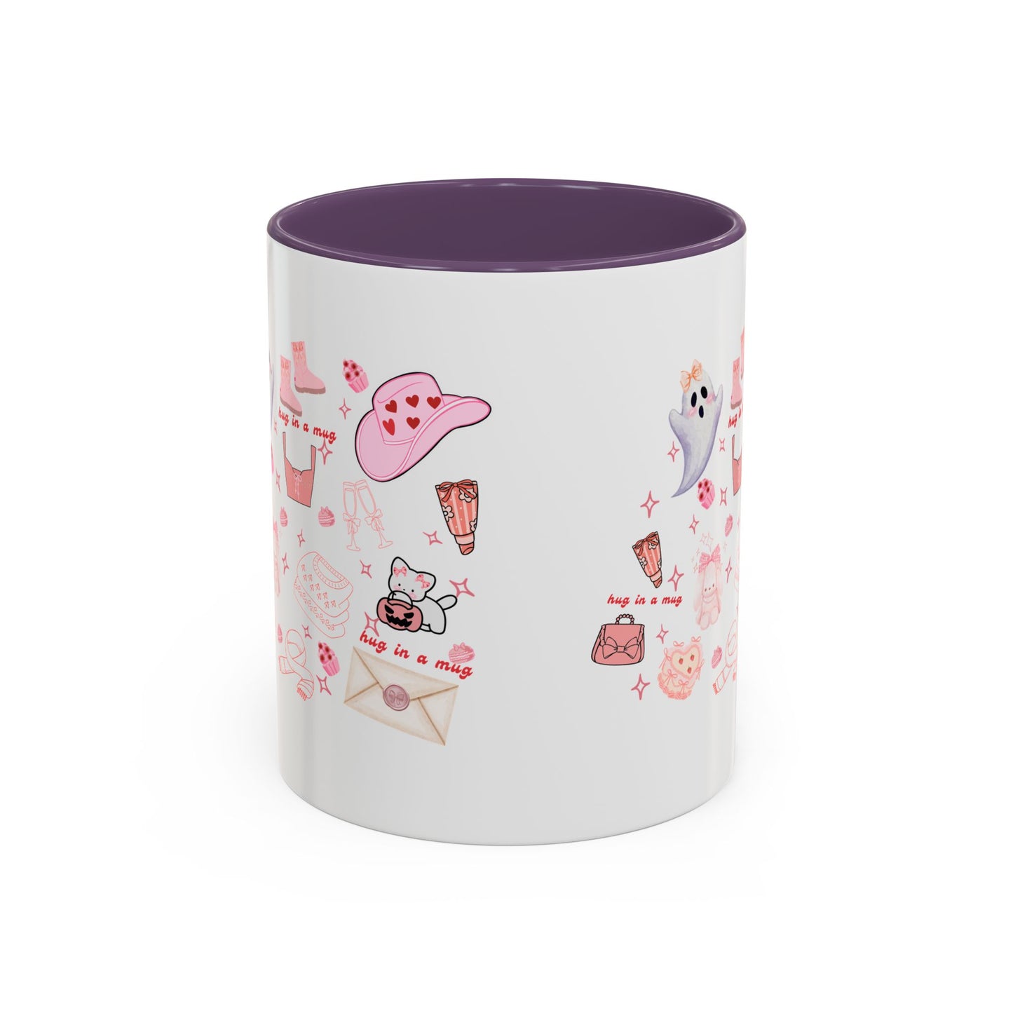 Hug in a Mug, Cozy and Girly Design, 11oz & 15oz, Multiple Colors