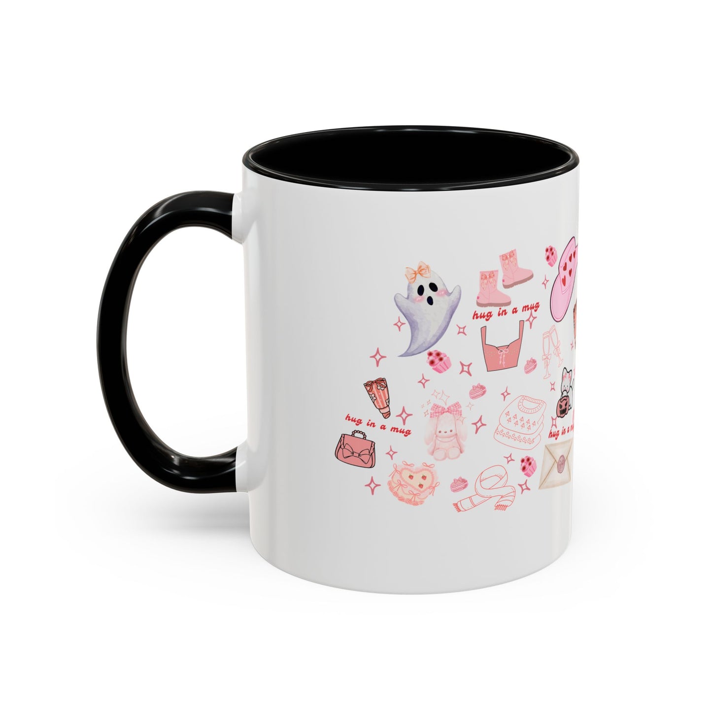 Hug in a Mug, Cozy and Girly Design, 11oz & 15oz, Multiple Colors